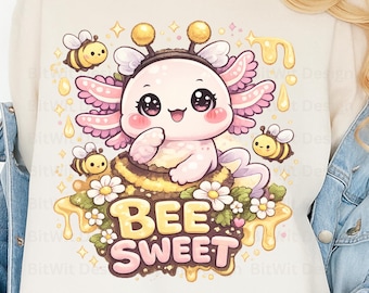 Kawaii Biene Axolotl PNG Sublimationsdesign (Digitaler Download)