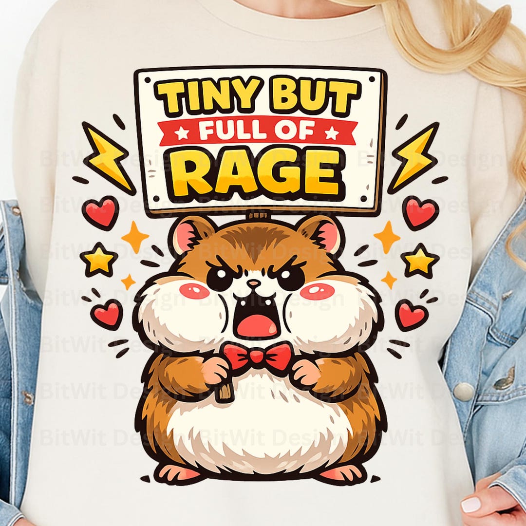 Funny Angry Hamster PNG, Cute but Angry Hamster Design, Kawaii Meme ...