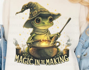 Frog Wizard PNG, Magic Potion Sublimation Design (Digital Download)