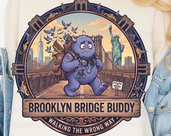Brooklyn Bridge Buddy PNG Walking The Wrong Way T-Shirt