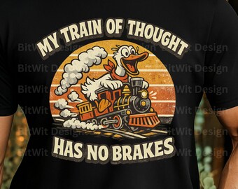 Tren de patos divertido PNG, diseño retro de sublimación (descarga digital)