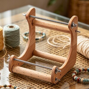 Adjustable Wood Beading Loom | Bracelet & Necklace Bead Weaving Frame | DIY Jewelry Making Tool | Handmade Bead Loom Ki
