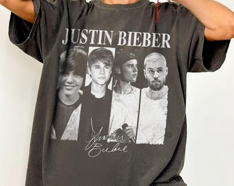 Justin Bieber Musical Journey Eras Vintage Comfort Colors Shirt Heavyweight Pepper Graphic Tee