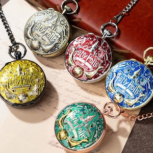 Personalized Harry Potter Pocket Watch, Custom Photo Music Box Watch, Hogwarts Fan Birthday Gift, Unique Wizarding World Keepsake
