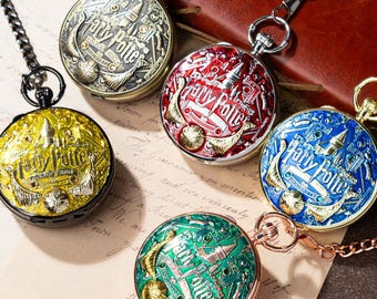 Personalized Harry Potter Pocket Watch, Custom Photo Music Box Watch, Hogwarts Fan Birthday Gift, Unique Wizarding World Keepsake