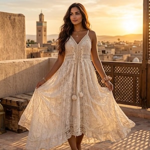Womens Lace Maxi Cream Dress - Etsy Australia