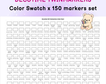 Decotime Kleurenkaart | 150 Twinmarkers | Alcoholmarkers | Afdrukbaar A4 PDF-bestand