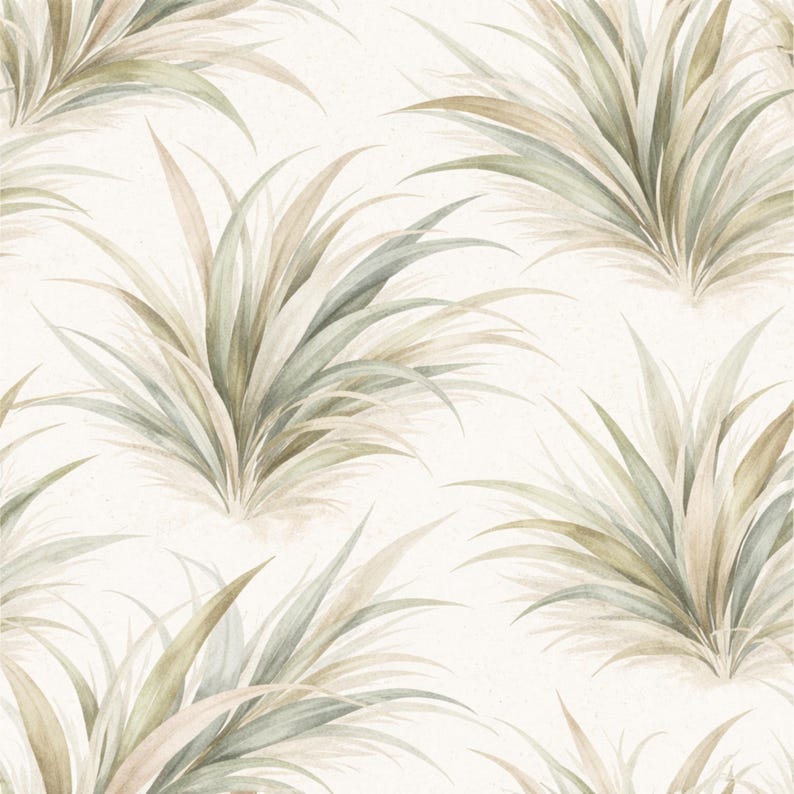 Harakeke Seamless Pattern | NZ Native Botanical | Minimal Watercolour ...