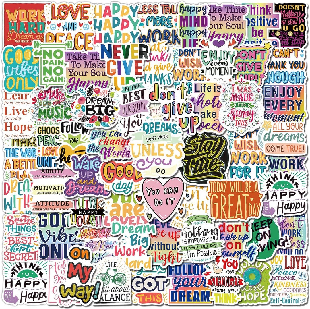 300pcs Motivational & Positive Affirmation Sticker Pack – Inspirational ...