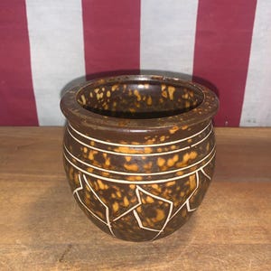 Vintage Tortoise Shell Ceramic Pottery Vase