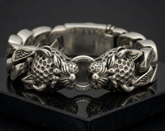 Stainless Steel Tiger Chain Bracelet Men Silver Link Jewelry Vintage Style Wrist Accessory