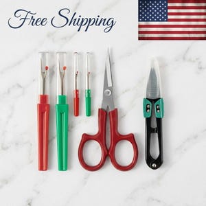 5-Piece Sewing Tool Kit, Thread Snips, Curved Scissors, Seam Rippers, Quilting Embroidery Tools
