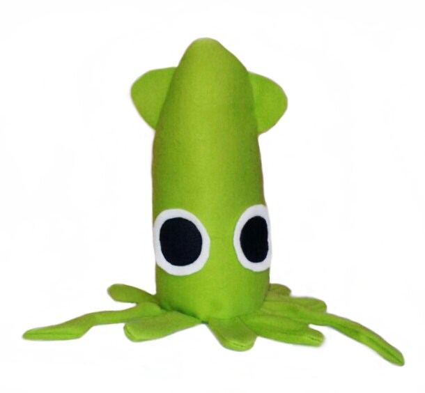 squid 18 bright green baby squid plush | Etsy