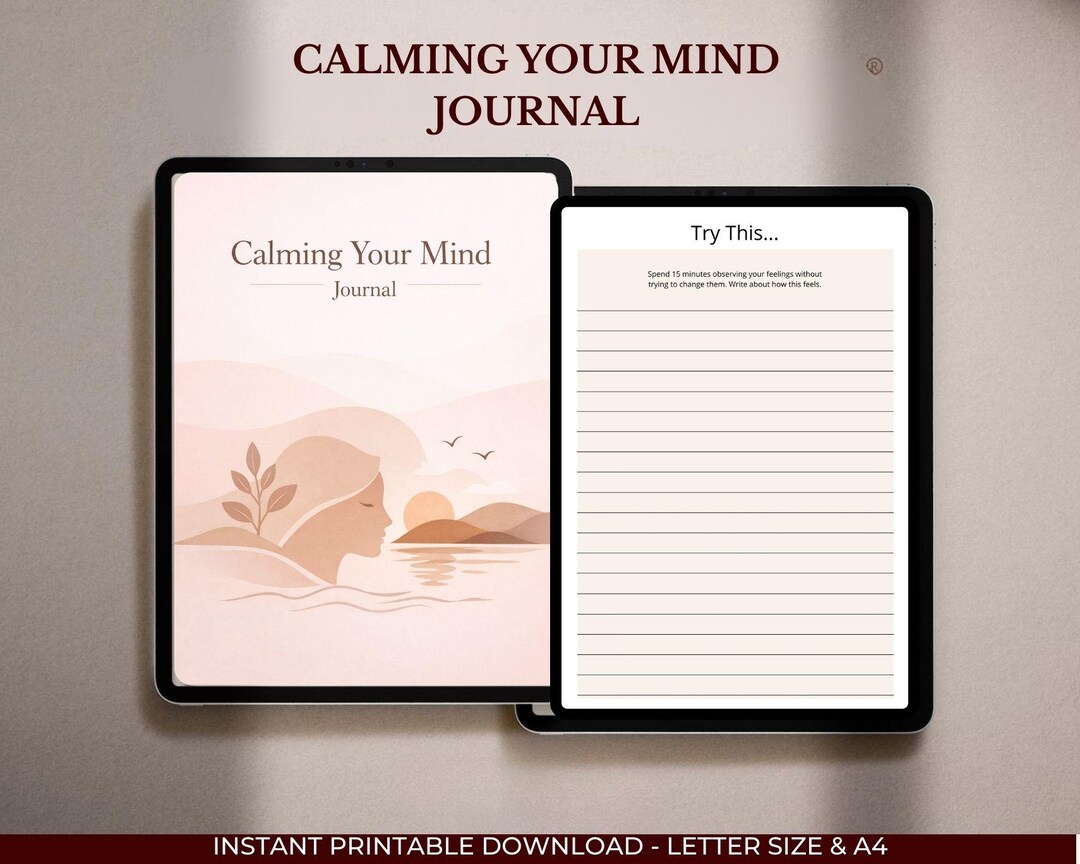 Calming Mind Planner, Anxiety Relief Journal, Mental Health Wellness ...