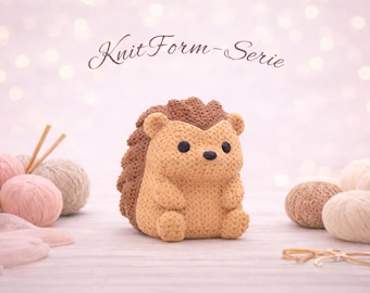 Hedgehog Autumn Decoration – Cute Animal Figurine with Knitted Look, Small Gift for Children, Cozy Living Room Decoration, Autumn Figurine, Modern Animal Figurine