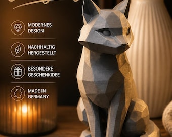Modern cat figurine | Low poly cat | Minimalist Scandinavian decor | Gift for cat lovers