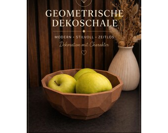 Geometric fruit bowl | Modern 3D printed decorative bowl | Minimalist Scandinavian storage container