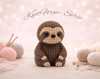 Small sloth in knitted style, multicolored 3D printed artwork, decoration for children's rooms, gift for animal lovers