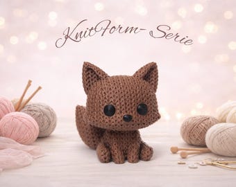 Fox Knit-Look Decor – Gift for Girlfriend or Baby's Room, Cute Animal Figurine, Boho Nursery Decor, Modern Woodland Animal Figurine