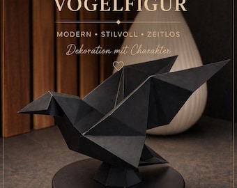 Origami Bird | Modern Scandinavian Decor | Minimalist Design Figure with Pedestal