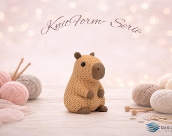 Capybara – Cute decorative figure in knitted look | Modern 3D animal | Handmade animal figurine for animal lovers