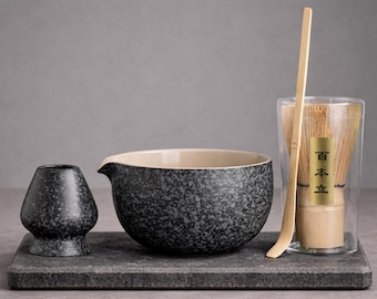Japansk porslinsskål med matcha-pip, svart chawan-teskål, teceremoniskål, 560 ml