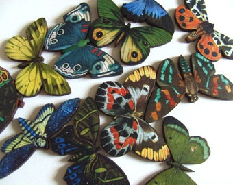 Butterfly Brooch, wood, wooden, medium, orange, red, butterfly, brooch, laser cut,  choose style, by TinkerDee2 on etsy