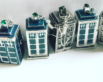 TARDIS, Police phone box, Dr Who?,  choose style, Blue Teal, or  silver, 3d tadis, large Tardis, enamel, by TinkerDee2 on etsy