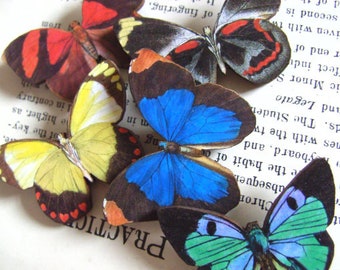Butterfly Brooch, wood, wooden, medium,Blue, green, yellow, red, butterfly, brooch, laser cut,  choose style, by TinkerDee2 on etsy