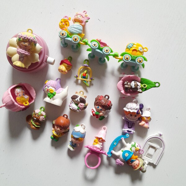 Vintage, charmkins, figures, choose style, Hasbro, pimpi rosa, dufti, 1980s, 80s toys, by TinkerDee2 on etsy, UK seller