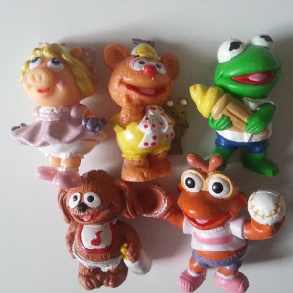 Vintage, Muppet Babies, Baby Kermit, baby Piggy, Muppet baby, cute, 1980s, 80s toys, by TinkerDee2 on etsy, UK seller