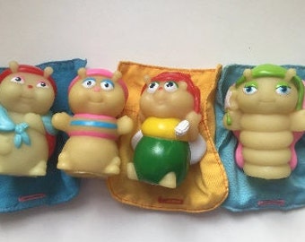 Vintage, retro, 80s, 1980s, Glo Friends, choose style, glow in the dark, glow worm, Glo bugs, playskool, 1986, 1988, NewellsJewels On etsy