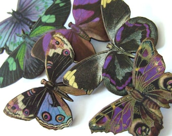 Butterfly Brooch, wood, wooden, jewelled, purple green, butterfly, brooch, laser cut,  choose style, by TinkerDee2 on etsy