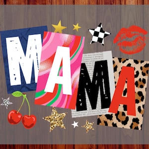 MAMA DTF Heat Transfer – Eclectic Featuring the Word “MAMA” in Large Block Letters  and Leopard Ready to Press – Mothers Day Shirt