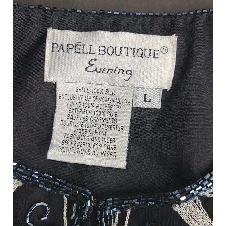 VTG Adrianna Papell Boutique Silk Beaded Jacket Sz L Embroidered Cardigan Topper image 7