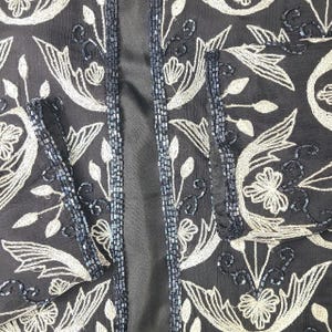 VTG Adrianna Papell Boutique Silk Beaded Jacket Sz L Embroidered Cardigan Topper image 6