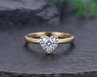 Heart Cut Moissanite Diamond Sparkling Solid Gold Ring for Anniversary Gift's, 2.5CT Heart Moissanite Diamond Wedding Ring Proposal Ring