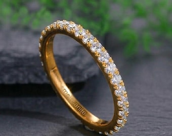 Diamond Eternity Band Full Eternity Lab Grown Diamond Wedding Band, 14k Eternity Share Prong Anniversary Ring, Diamond Band For Her