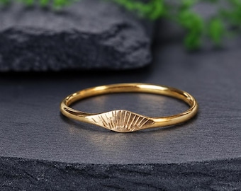 Gold Sunburst Ring Minimalist Rising Sun Ring Dainty Gold Stacking Ring Celestial Jewelry Micro Signet Ring Gift for Her