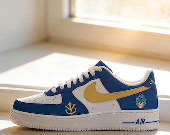 Sneakers personalizzate, scarpe dipinte a mano ispirate all'anime Vegeta, calzature sportive personalizzate per i fan