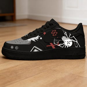 Custom Sneakers, Anime Inspired Chrollo Lucilfer Hand Painted Shoes, Personalized Athletic Footwear for Fans