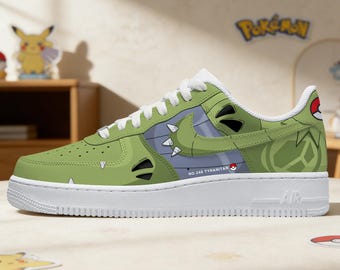 Zapatillas Tyranitar personalizadas, zapatos pintados a mano personalizados, regalo de anime, zapatillas personalizadas hechas a mano.