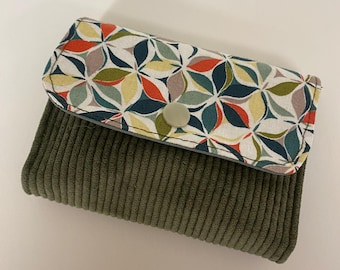 Porte-monnaie velours, coton imprimé