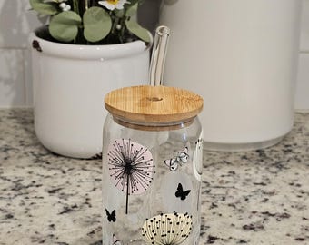 Sip in color, flower inspired glass tumbler