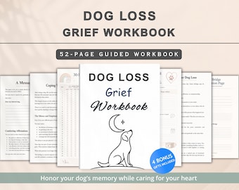 Hundeverlust Trauer Arbeitsheft | Tier Verlust Unterstützung, Heilung Journal, Gedenkstätte (Digitaler Download)