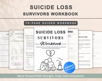Suizid Verlust Trauer Arbeitsbuch | Healing Journal für Schuldgefühle & emotionale Genesung