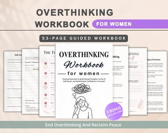 Overthinking Workbook für Frauen | Leise rasende Gedanken, Ängste abbauen, Selbstvertrauen aufbauen (Digitaler Download)