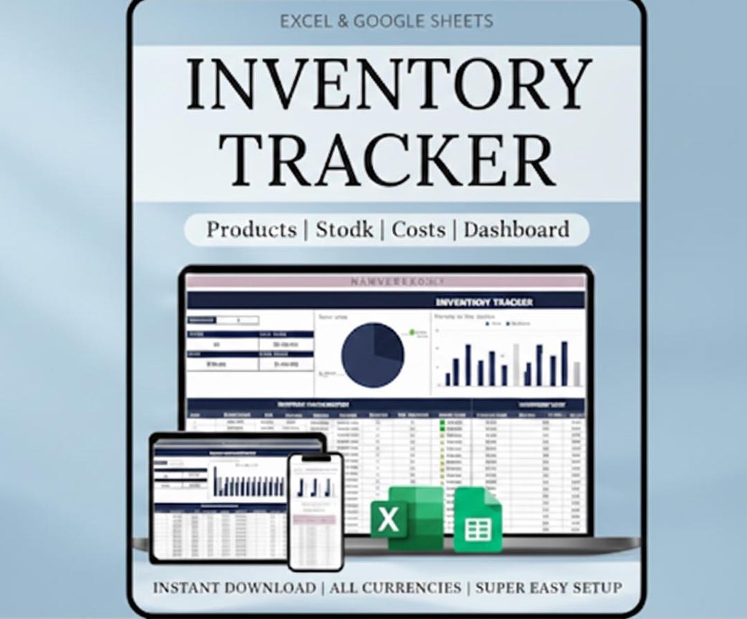 Small Business Inventory Tracker, Google Sheets & Excel (digital ...
