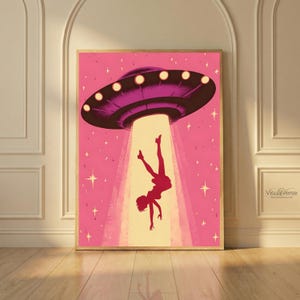 Ovni Girl Printable Poster, Minimalist Ovni Alien Art, Digital Download Trendy Decor