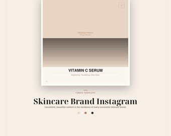 Skincare Instagram Templates Canva, 20 Posts and 10 Stories, Beauty Brand IG Bundle, Editable